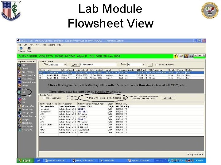 Lab Module Flowsheet View 