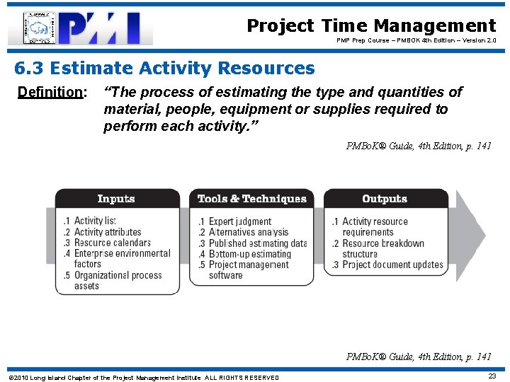 Project Time Management PMP Prep Course – PMBOK 4 th Edition – Version 2.