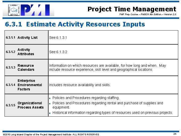 Project Time Management PMP Prep Course – PMBOK 4 th Edition – Version 2.