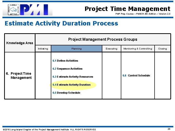 Project Time Management PMP Prep Course – PMBOK 4 th Edition – Version 2.