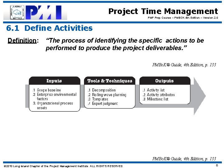 Project Time Management PMP Prep Course – PMBOK 4 th Edition – Version 2.
