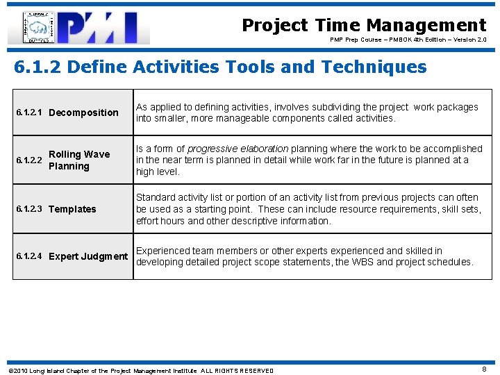 Project Time Management PMP Prep Course – PMBOK 4 th Edition – Version 2.