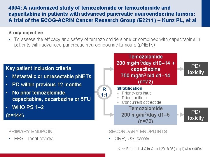 4004: A randomized study of temozolomide or temozolomide and capecitabine in patients with advanced