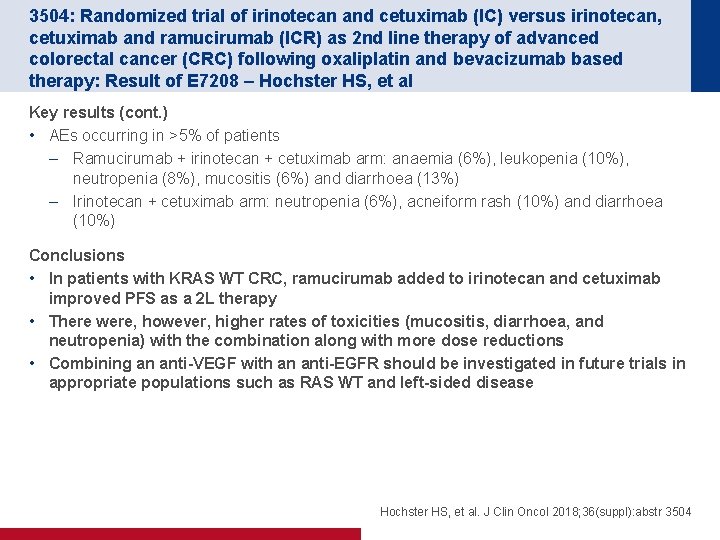 3504: Randomized trial of irinotecan and cetuximab (IC) versus irinotecan, cetuximab and ramucirumab (ICR)