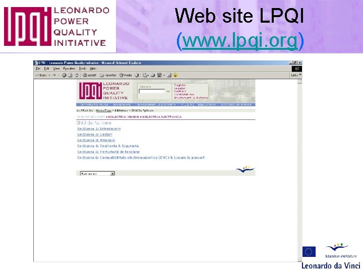 LEONARDO Power Quality Initiative LPQI Membra a E