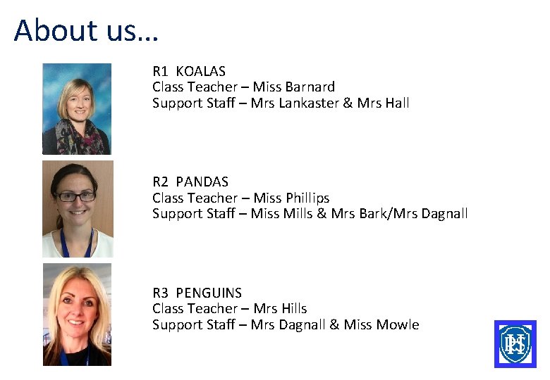 About us… R 1 KOALAS Class Teacher – Miss Barnard Support Staff – Mrs