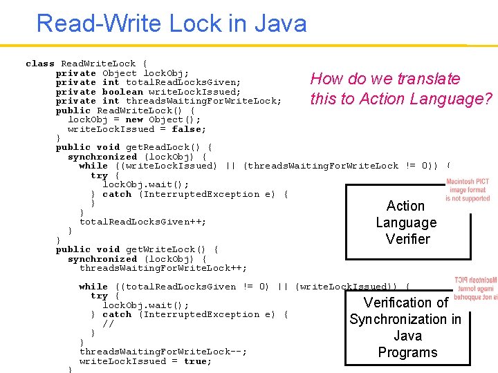 Read-Write Lock in Java class Read. Write. Lock { private Object lock. Obj; private