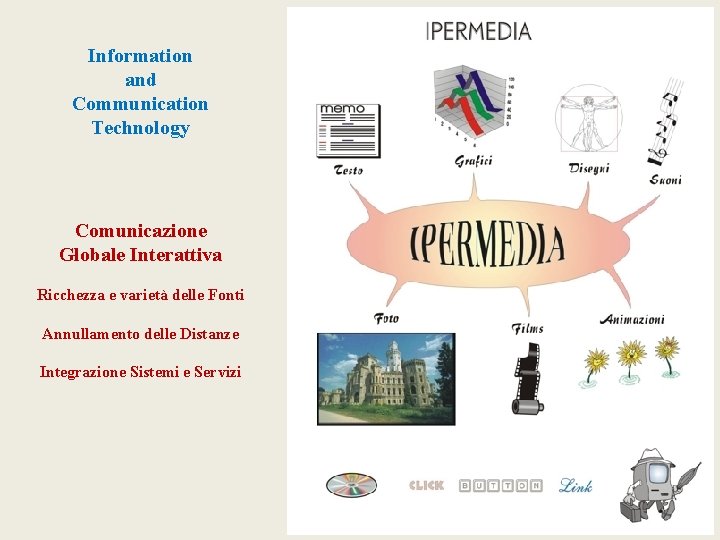 Information and Communication Technology Comunicazione Globale Interattiva Ricchezza e varietà delle Fonti Annullamento delle