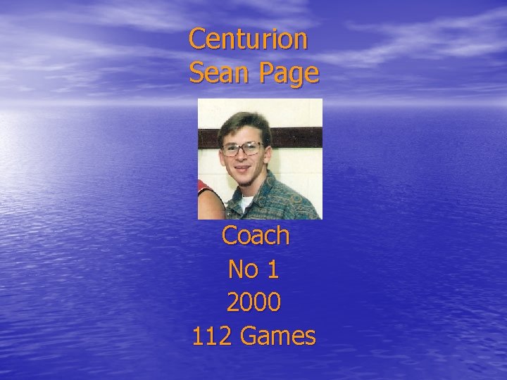 Centurion Sean Page Coach No 1 2000 112 Games 