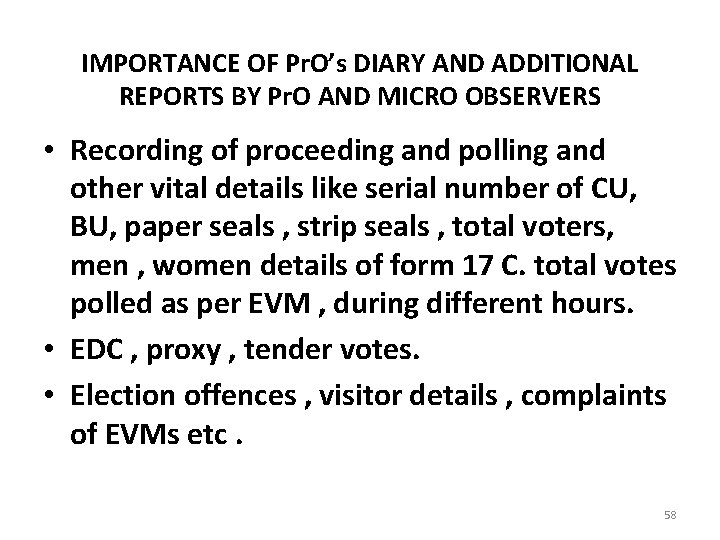 IMPORTANCE OF Pr. O’s DIARY AND ADDITIONAL REPORTS BY Pr. O AND MICRO OBSERVERS