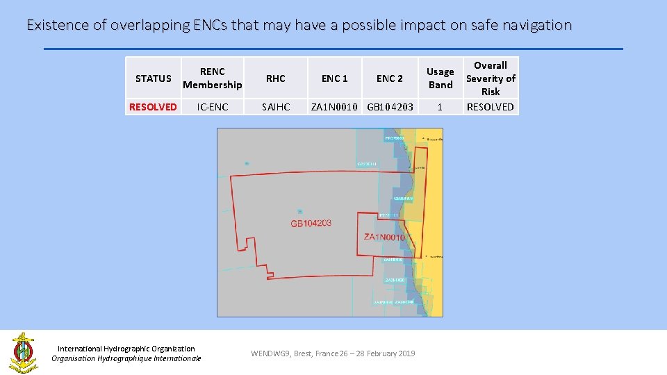 Existence of overlapping ENCs that may have a possible impact on safe navigation STATUS