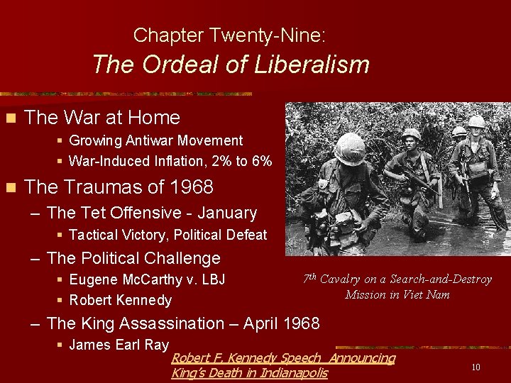 Chapter Twenty-Nine: The Ordeal of Liberalism n The War at Home § Growing Antiwar