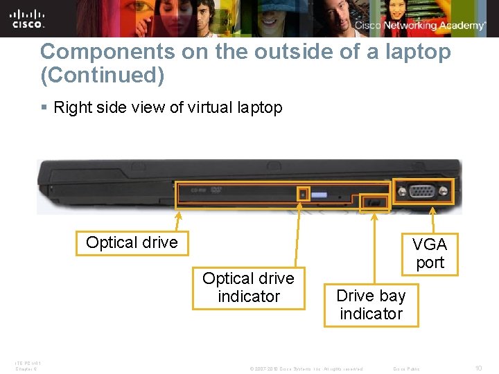 Components on the outside of a laptop (Continued) § Right side view of virtual