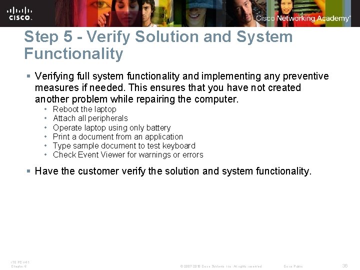 Step 5 - Verify Solution and System Functionality § Verifying full system functionality and