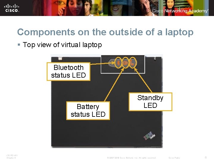 Components on the outside of a laptop § Top view of virtual laptop Bluetooth