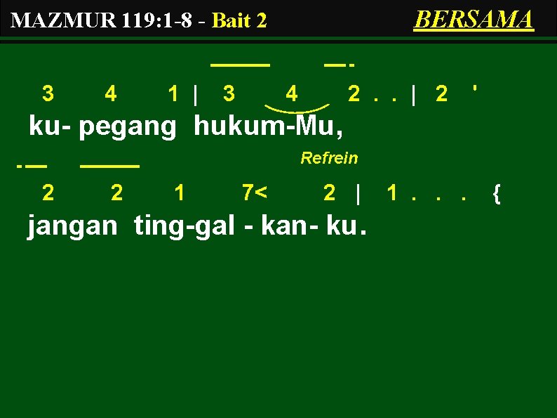 BERSAMA MAZMUR 119: 1 -8 - Bait 2 3 4 1 | 3 4