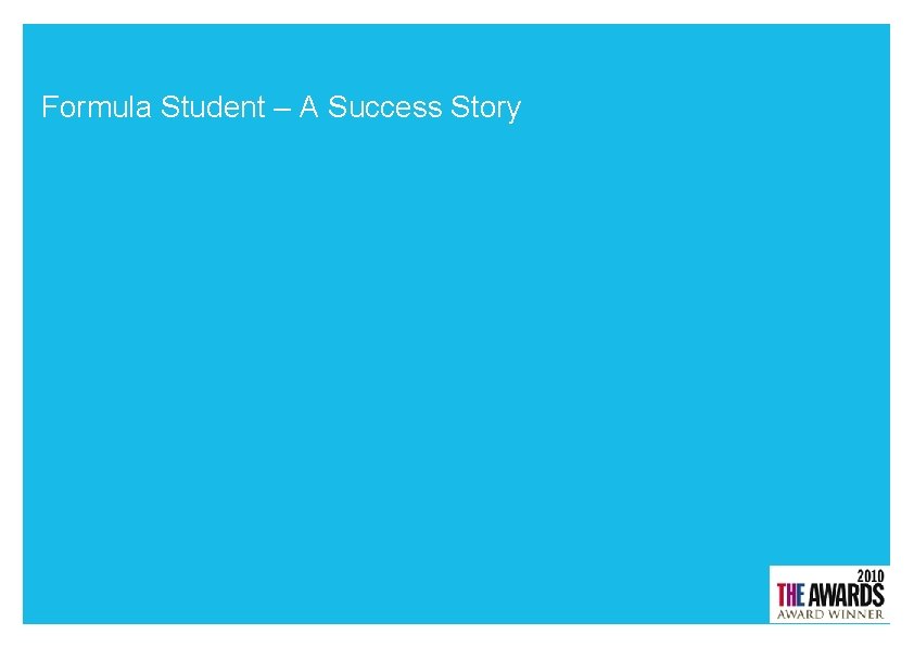Formula Student – A Success Story 