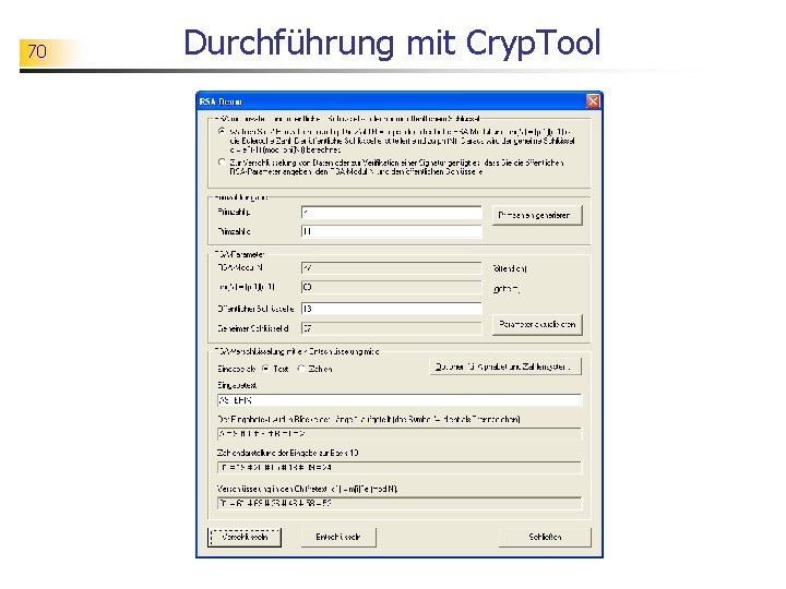 70 Durchführung mit Cryp. Tool 