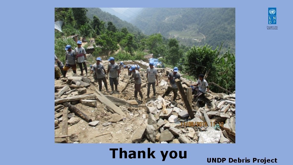 Thank you UNDP Debris Project 