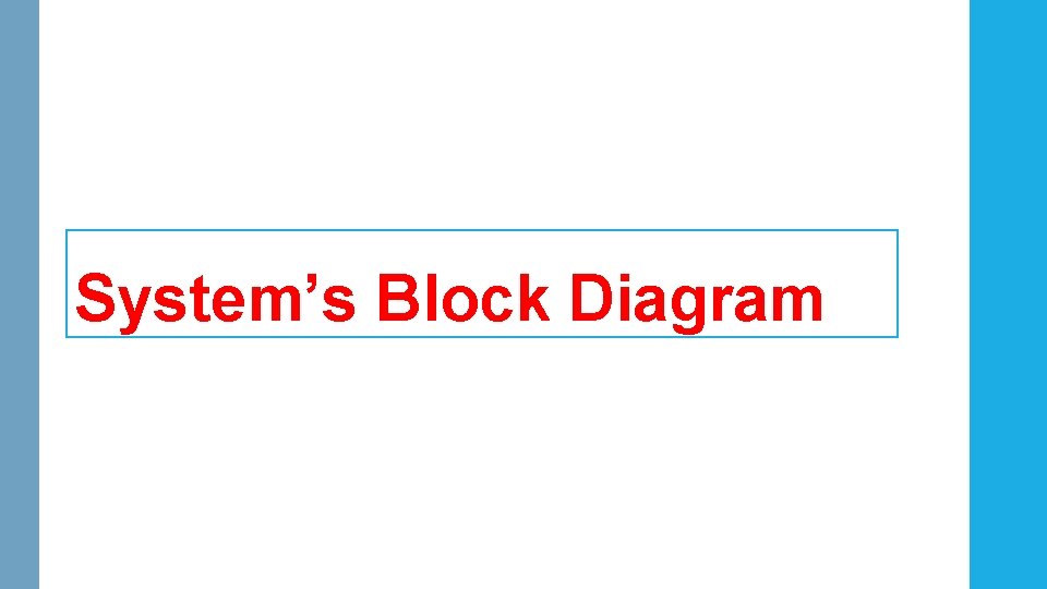 System’s Block Diagram System’s Block Diagram