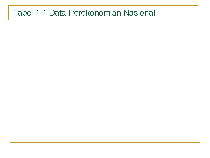 Tabel 1. 1 Data Perekonomian Nasional 