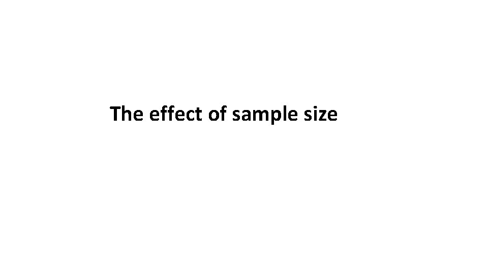 The effect of sample size 