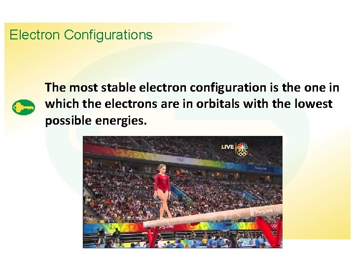 Electron Configurations The most stable electron configuration is the one in which the electrons