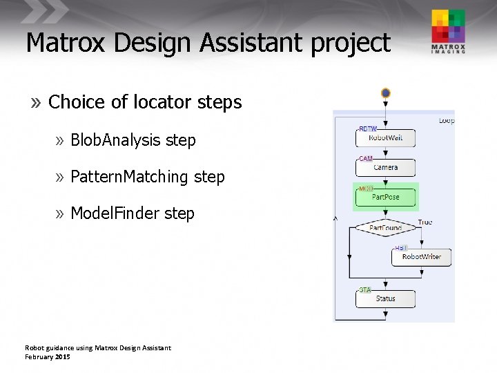 Matrox Design Assistant project » Choice of locator steps » Blob. Analysis step »