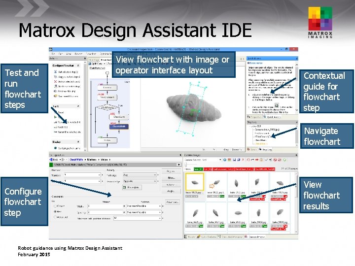 Matrox Design Assistant IDE Test and run flowchart steps View flowchart with image or