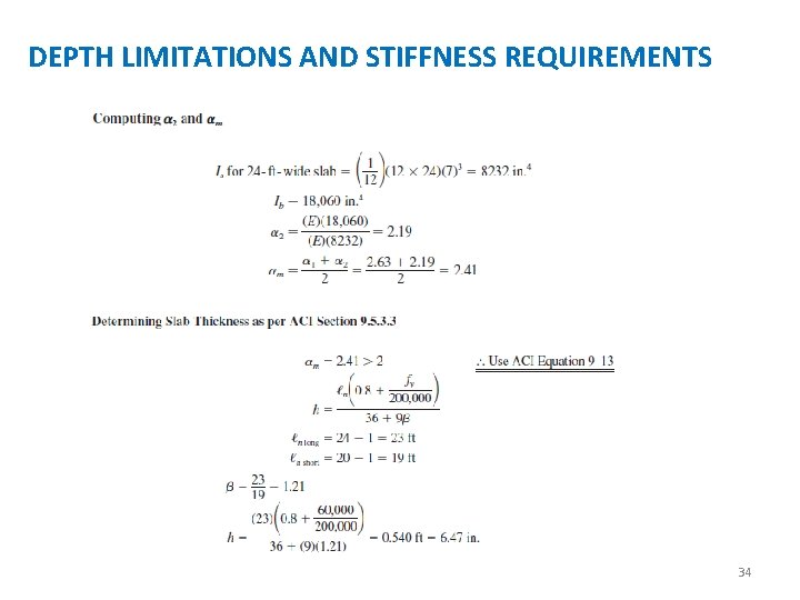 DEPTH LIMITATIONS AND STIFFNESS REQUIREMENTS 34 