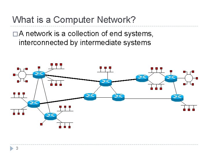 What is a Computer Network? �A network is a collection of end systems, interconnected