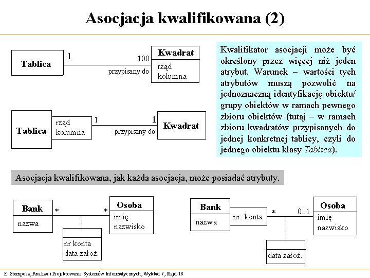 Asocjacja kwalifikowana (2) 1 Tablica 100 rząd kolumna przypisany do rząd kolumna 1 1