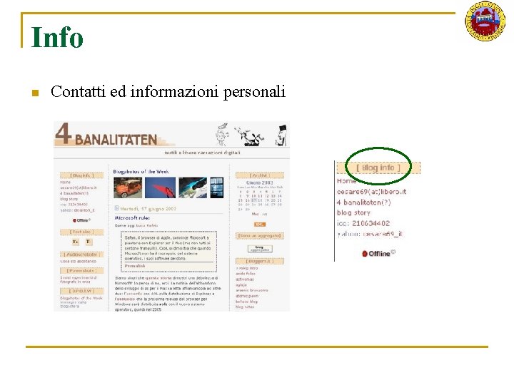 Info n Contatti ed informazioni personali 