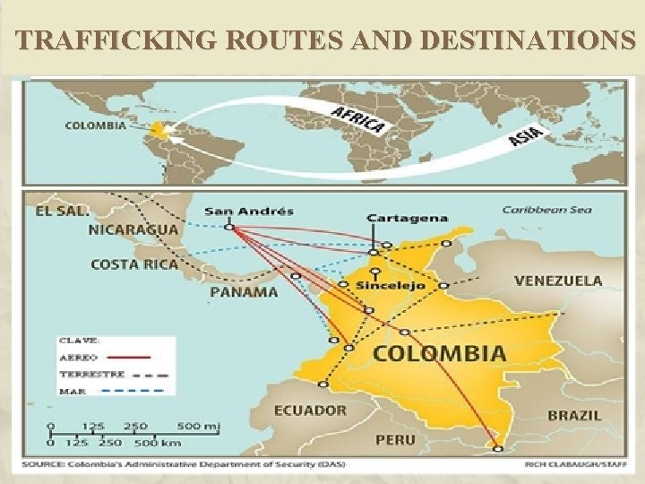 TRAFFICKING ROUTES AND DESTINATIONS 
