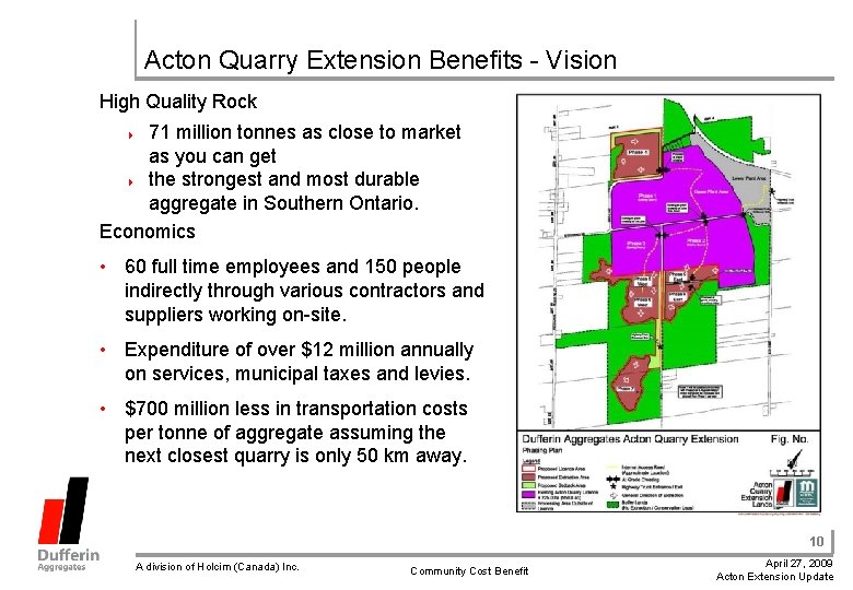 Acton Quarry Extension Benefits - Vision High Quality Rock 71 million tonnes as close