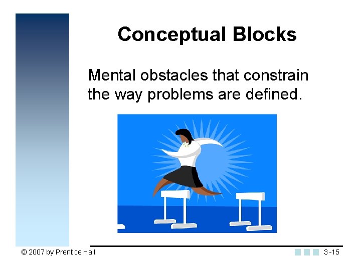Conceptual Blocks Mental obstacles that constrain the way problems are defined. © 2007 by