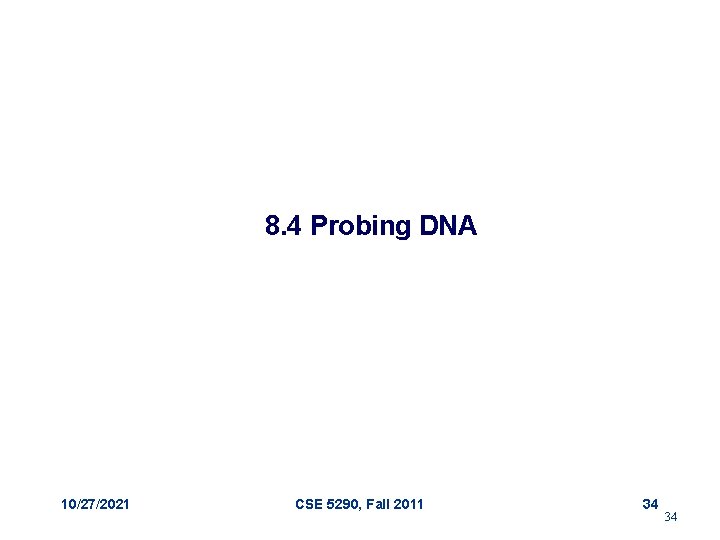 8. 4 Probing DNA 10/27/2021 CSE 5290, Fall 2011 34 34 