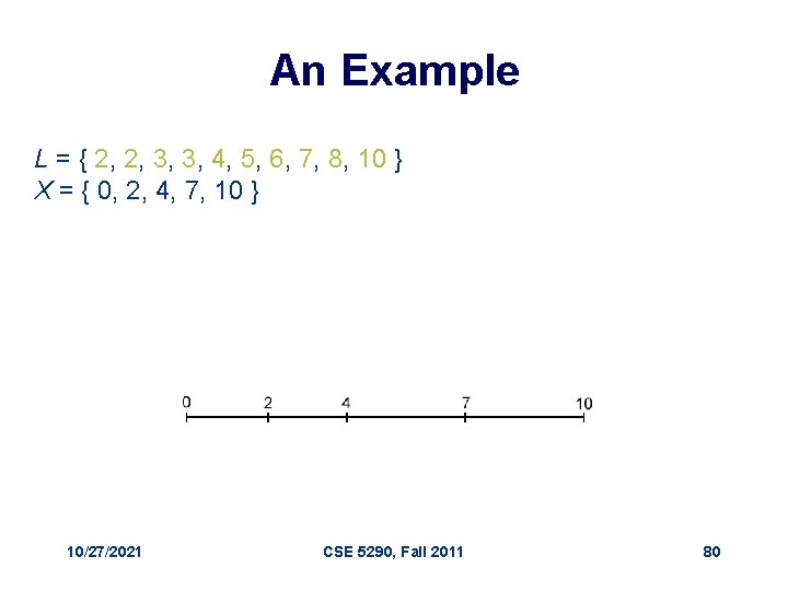 An Example L = { 2, 2, 3, 3, 4, 5, 6, 7, 8,