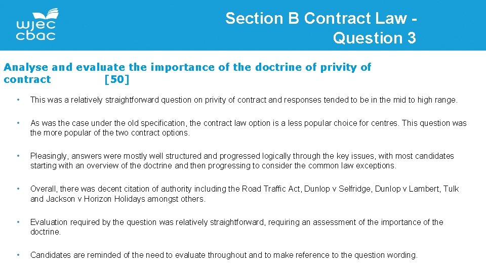 Section B Contract Law Question 3 Analyse and evaluate the importance of the doctrine