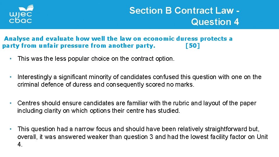 Section B Contract Law Question 4 Analyse and evaluate how well the law on
