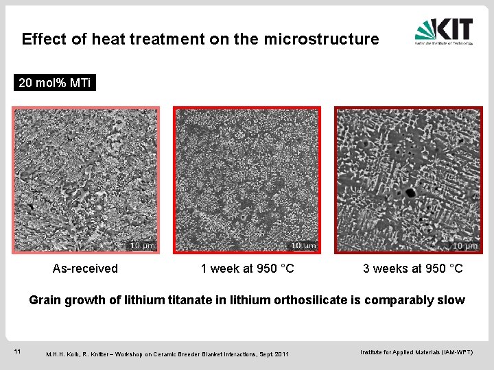 Effect of heat treatment on the microstructure 20 mol% MTi As-received 1 week at