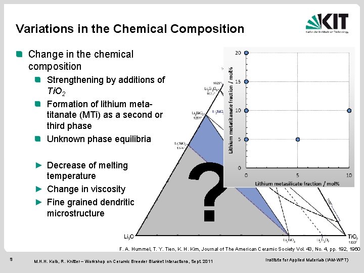 Variations in the Chemical Composition Change in the chemical composition Strengthening by additions of