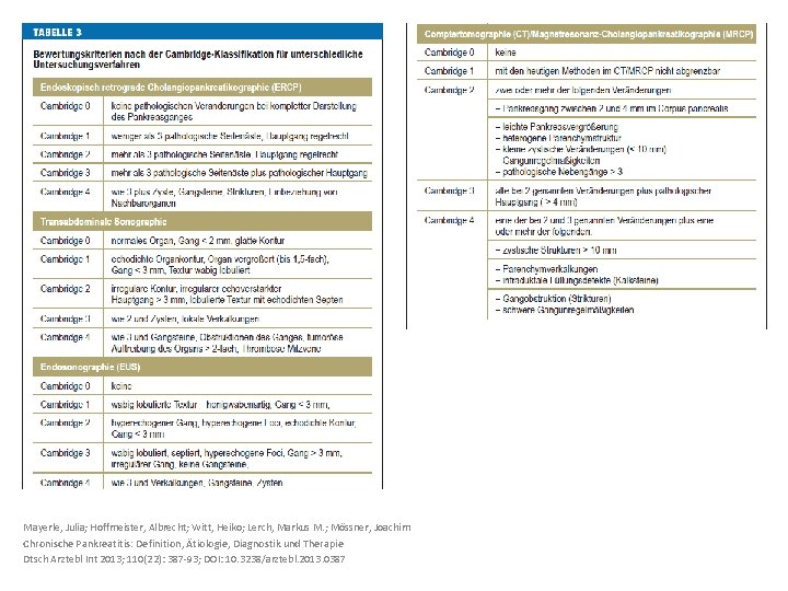 Mayerle, Julia; Hoffmeister, Albrecht; Witt, Heiko; Lerch, Markus M. ; Mössner, Joachim Chronische Pankreatitis: