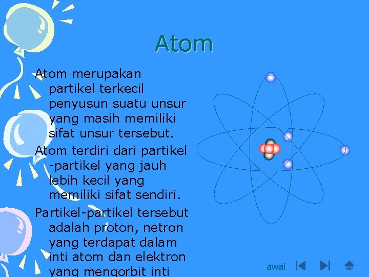 Atom merupakan partikel terkecil penyusun suatu unsur yang masih memiliki sifat unsur tersebut. Atom