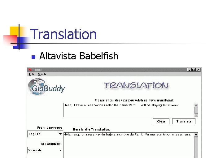 Translation n Altavista Babelfish 