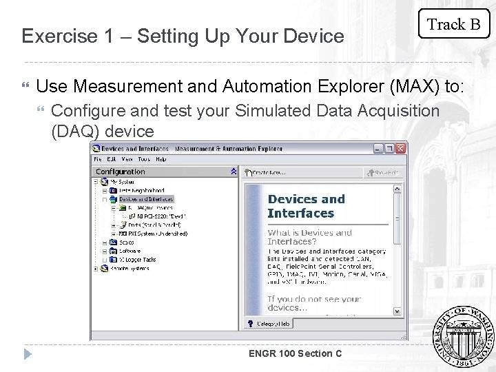 Exercise 1 – Setting Up Your Device Track B Use Measurement and Automation Explorer