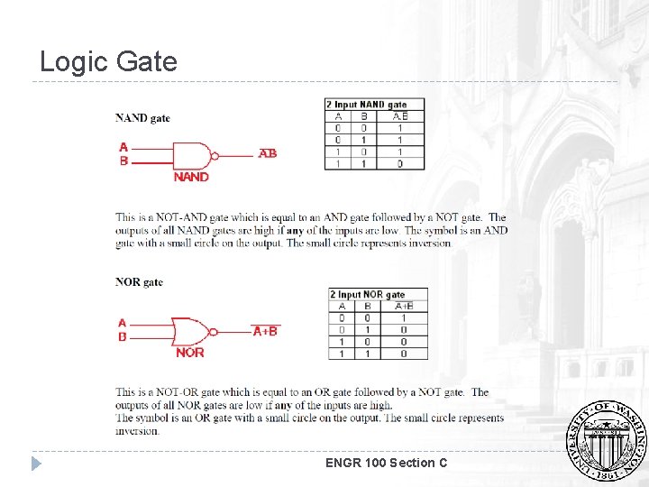 Logic Gate ENGR 100 Section C 