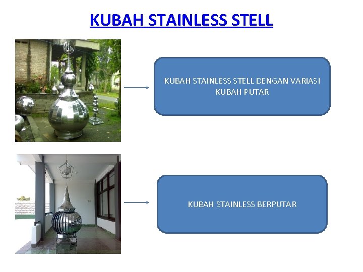 KUBAH STAINLESS STELL KUBAH VARIASI KUBAH STAINLESS STELL DENGAN VARIASI KUBAH PUTAR KUBAH STAINLESS