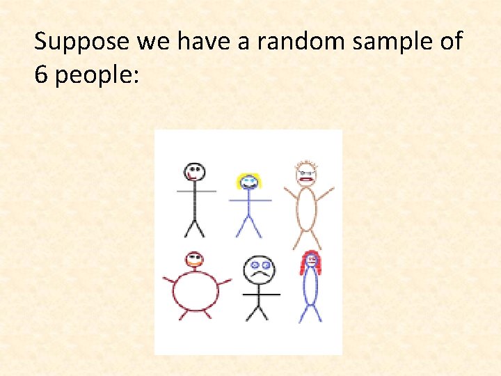 Suppose we have a random sample of 6 people: 