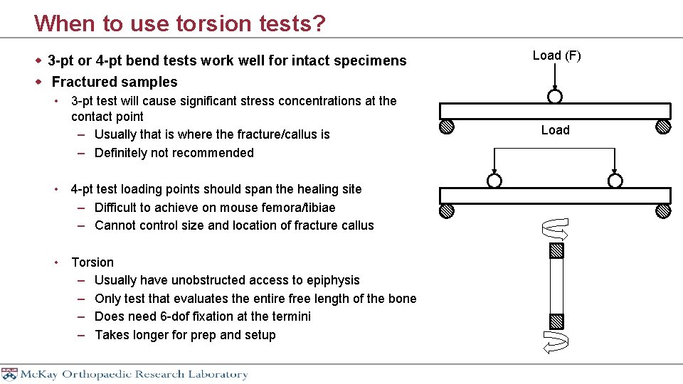 When to use torsion tests? w 3 -pt or 4 -pt bend tests work